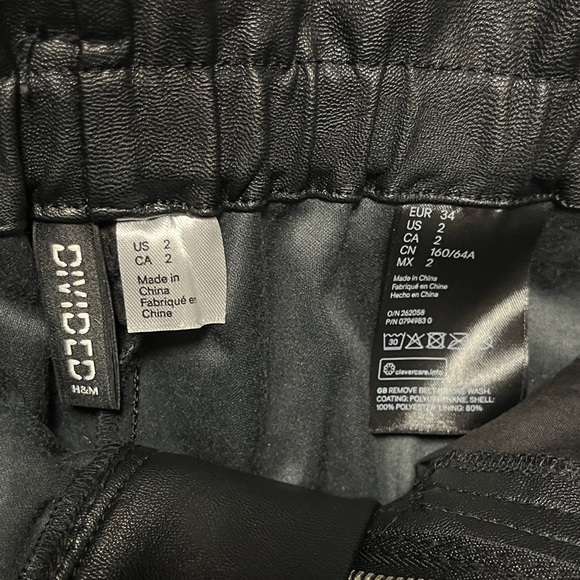 H&M Black High Waist Leather Shorts - Picture 2 of 5